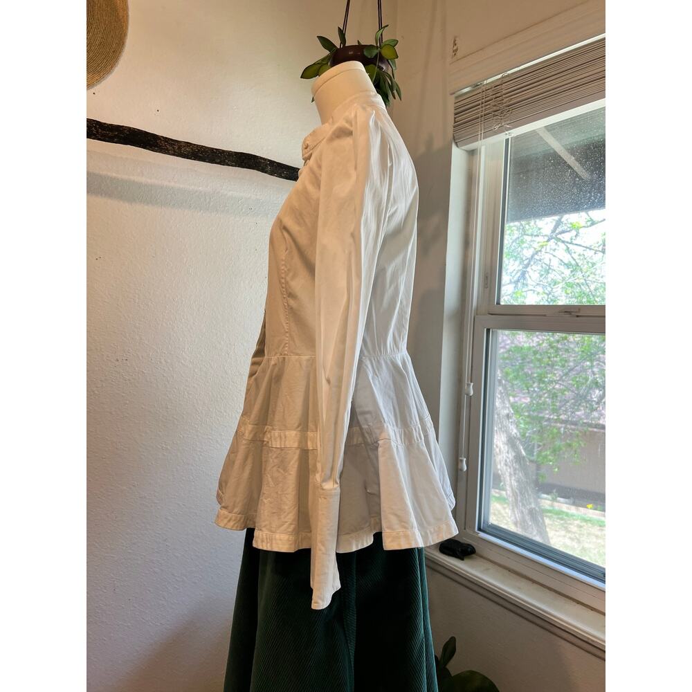 Alexander Mcqueen Italy Made White Button Down Peplum Shirt Size XS/Small - Picture 7 of 13